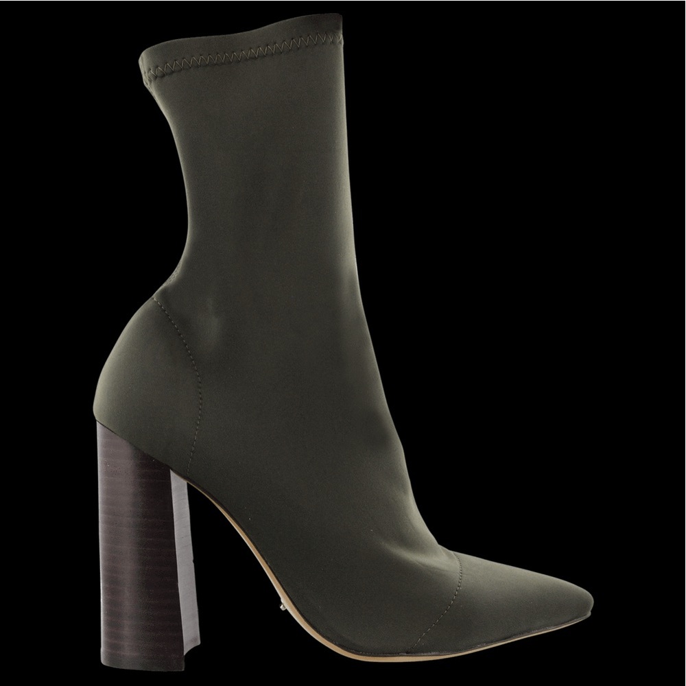 Diddy Khaki Lycra Ankle Boots
